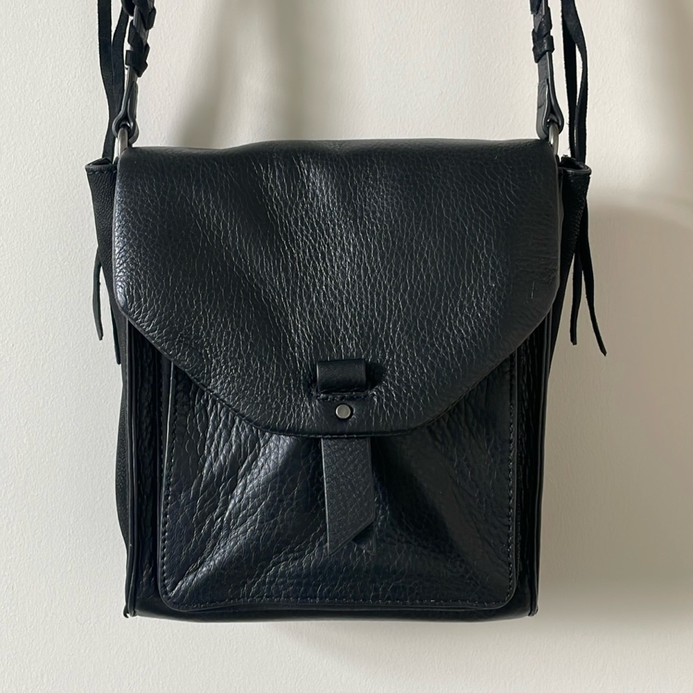 Lucky Brand black genuine leather crossbody bag